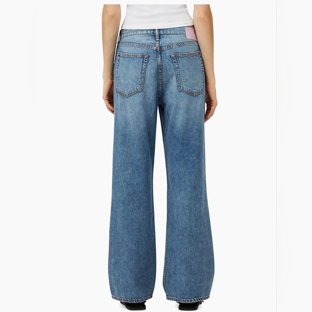 rag & bone Featherweight Logan Straight Mid-Rise Wide-Leg Jeans Size 30 - Picture 4 of 15
